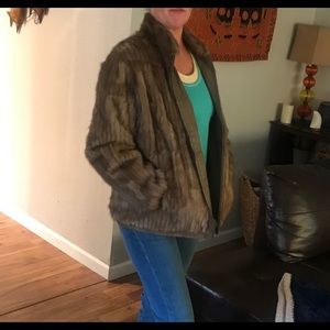 Vintage mink reversible bomber jacket